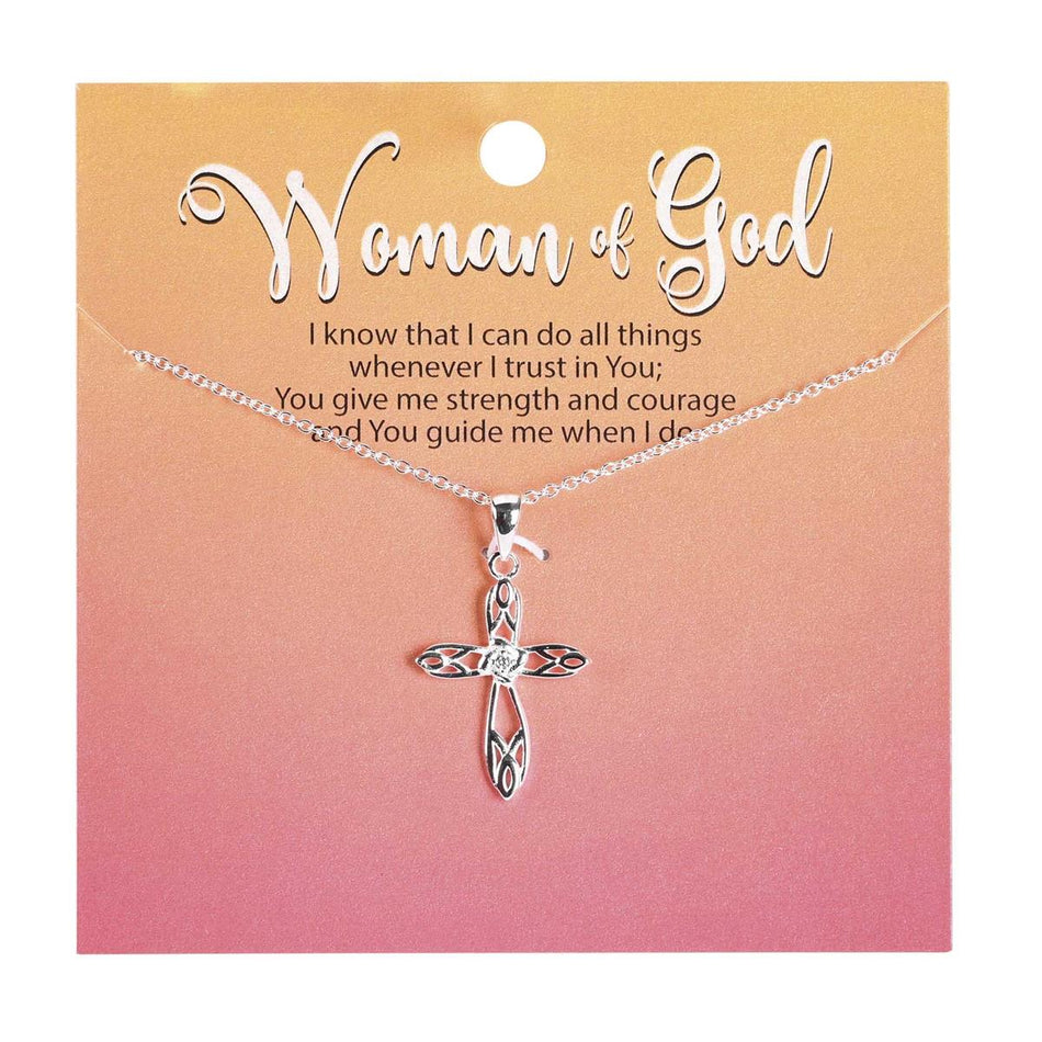 Necklace Fleur-De-Lis Cross/Cz 18Long by Dicksons
