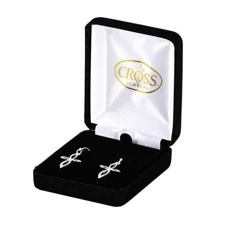 Earrings Mobius Cross Silver Plated by Dicksons, product view 2
