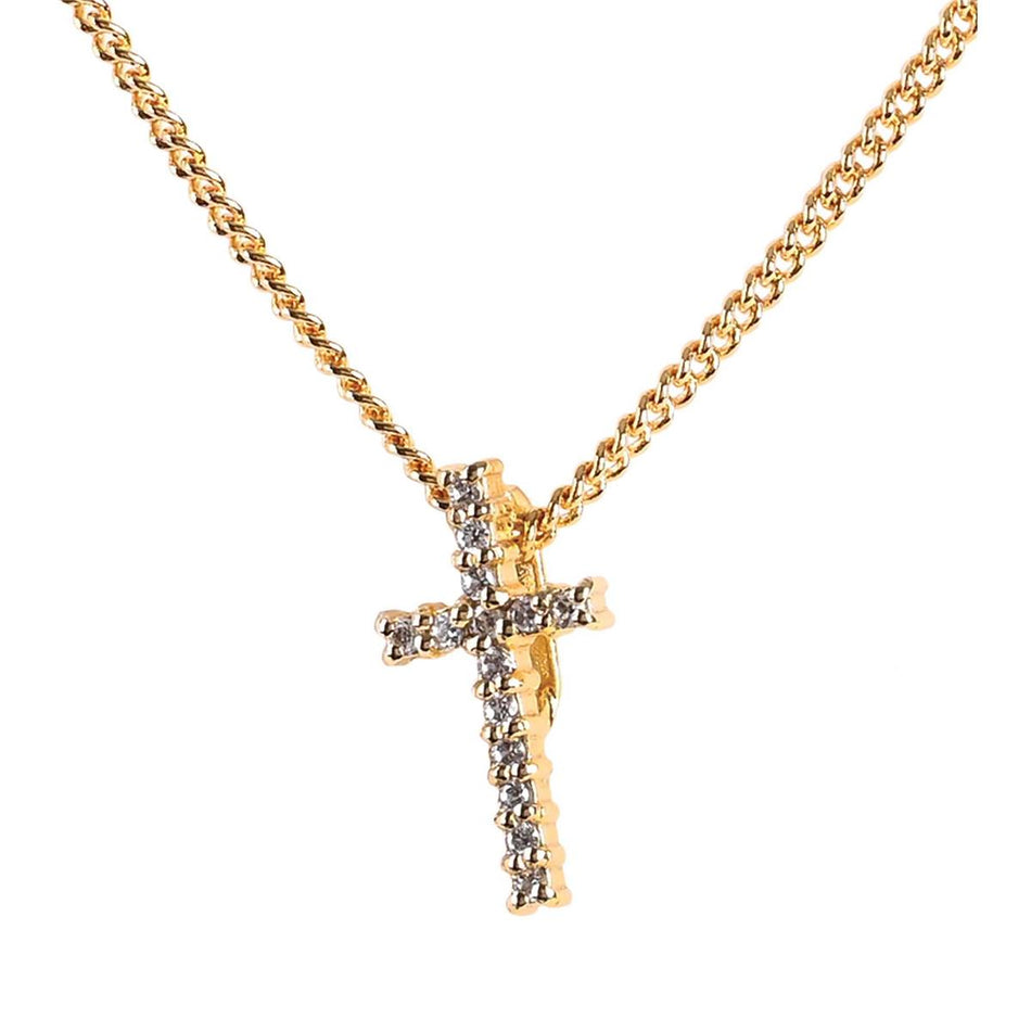 Necklace Cross Hidden Bale Gold 16L by Dicksons