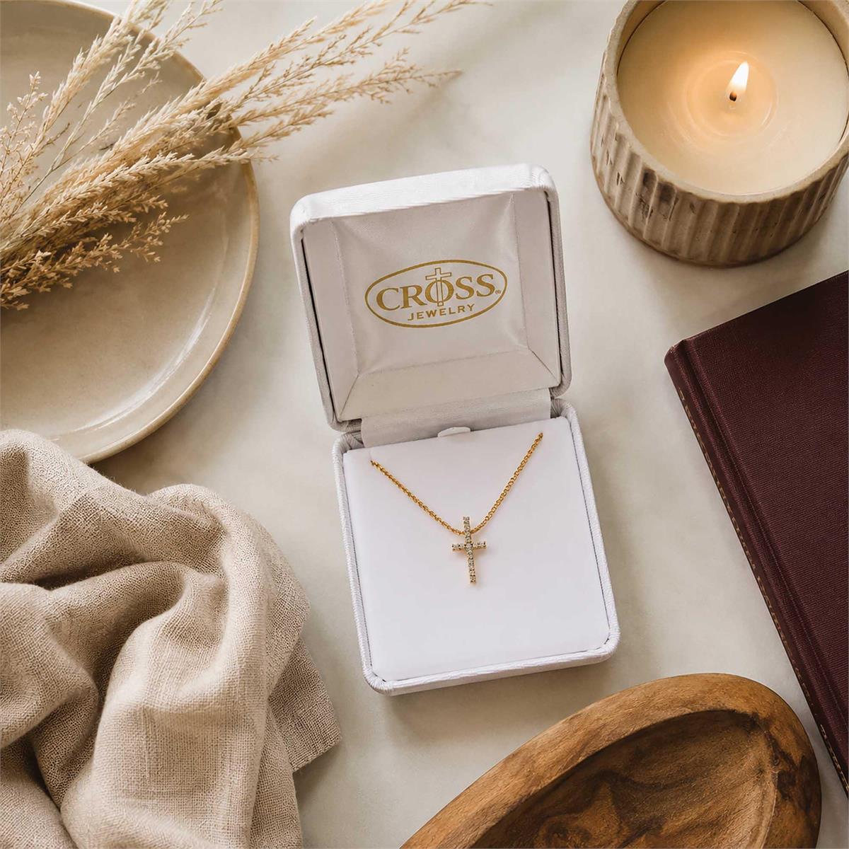 Necklace Cross Hidden Bale Gold 16L by Dicksons, product view 6