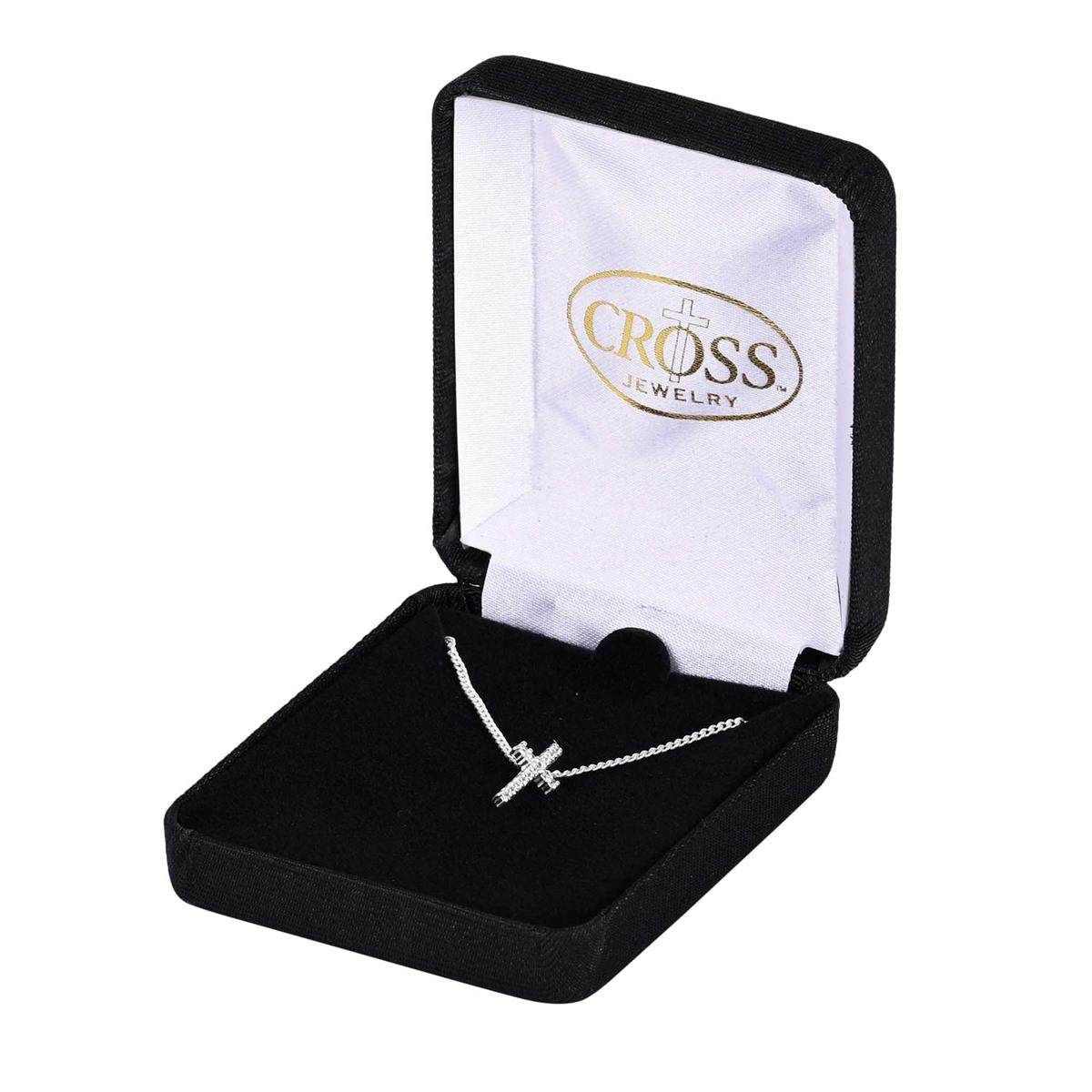 Necklace Cross Plated Cz Hidden Bale 18L by Dicksons, product view 2