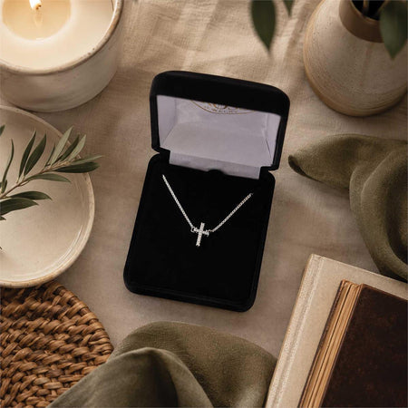 Necklace Cross Plated Cz Hidden Bale 18L by Dicksons, product view 6