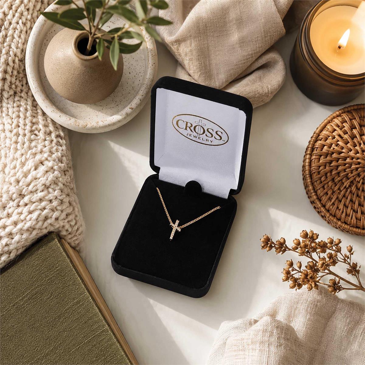 Necklace Small Gold Plated Cross 18L by Dicksons, product view 6