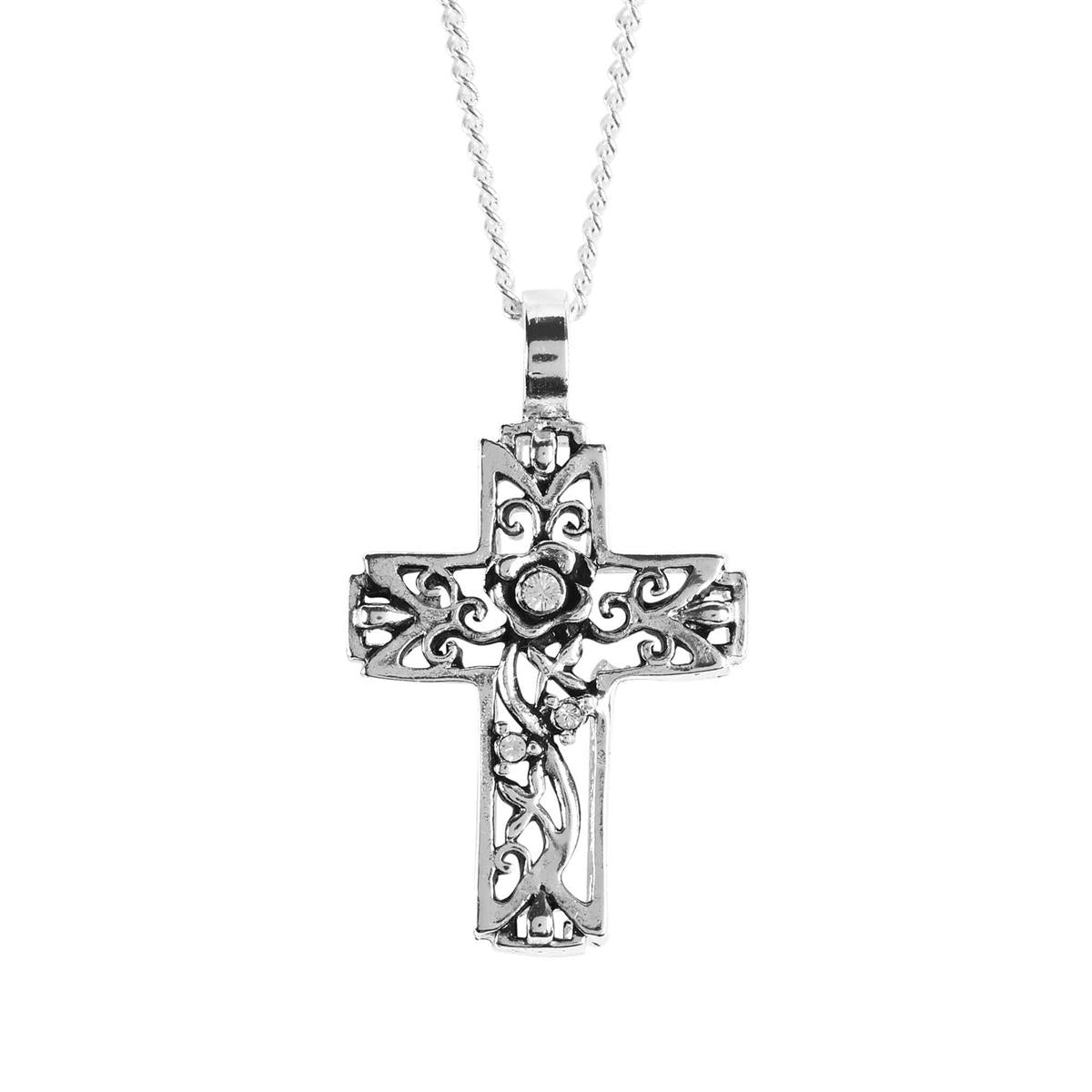Necklace I Live On Floral Cross by Dicksons, product view 2