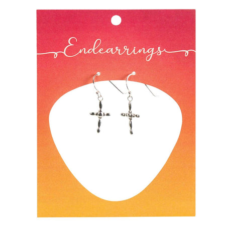 Petal Cross 11/16 inch Silver Plated Metal Women's Hook Endearrings by Dicksons