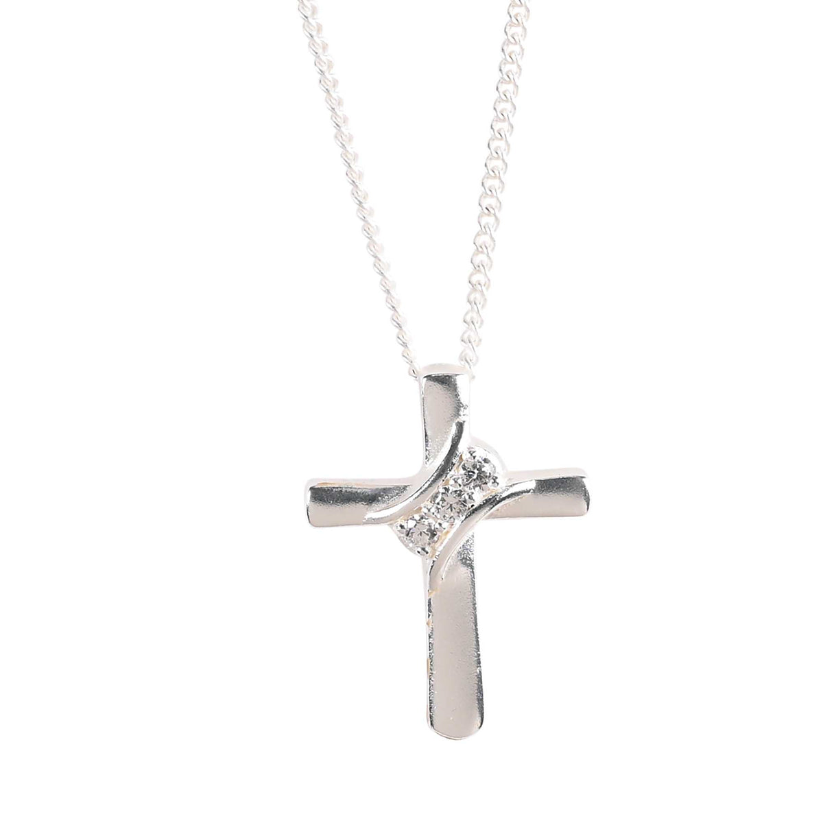 Necklace Trinity Cross Cubic Zirconia by Dicksons, product view 2