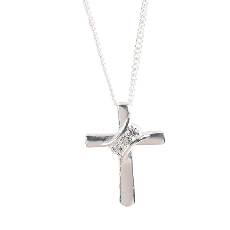 Necklace Trinity Cross Cubic Zirconia by Dicksons, product view 2