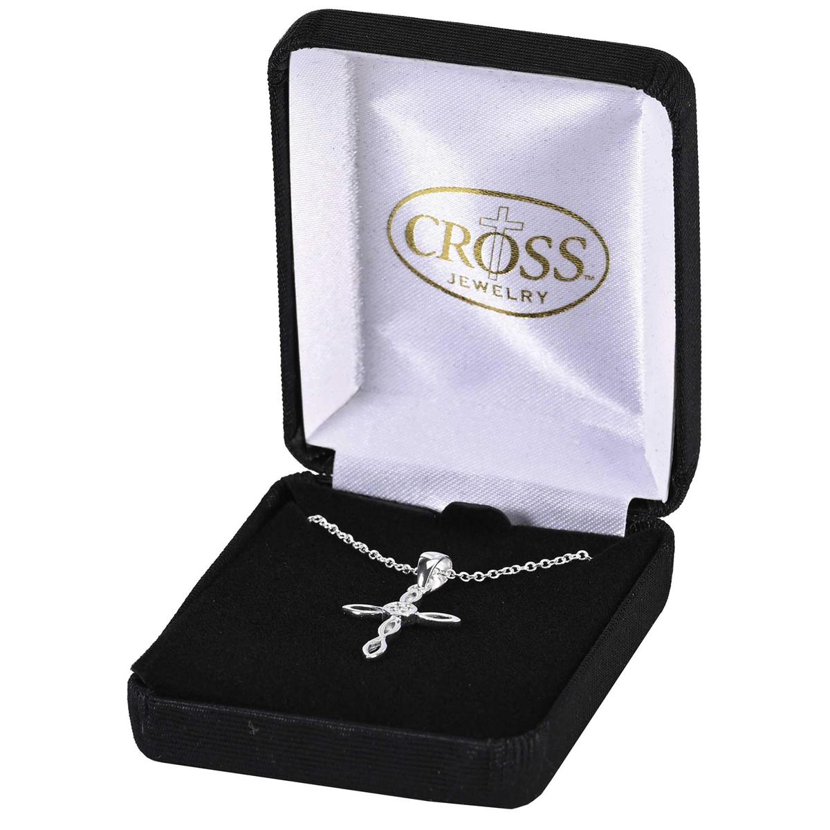 Necklace Open Ribbon Cross Silver 18L by Dicksons, product view 2