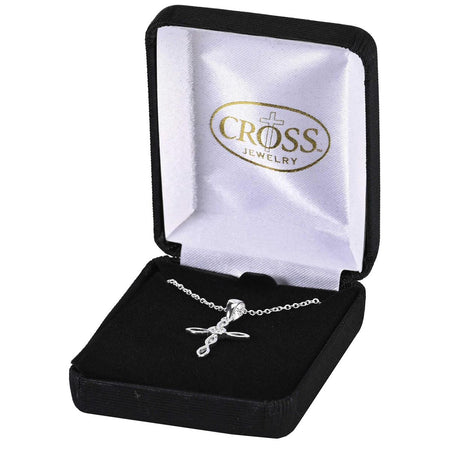 Necklace Open Ribbon Cross Silver 18L by Dicksons, product view 2