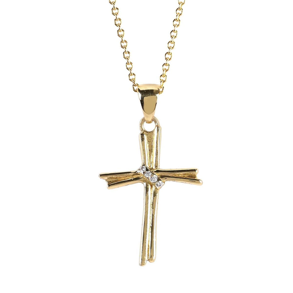 18 inch Elegant Cross Sash Necklace for Women Gold Plated Pendant by Dicksons, product view 2