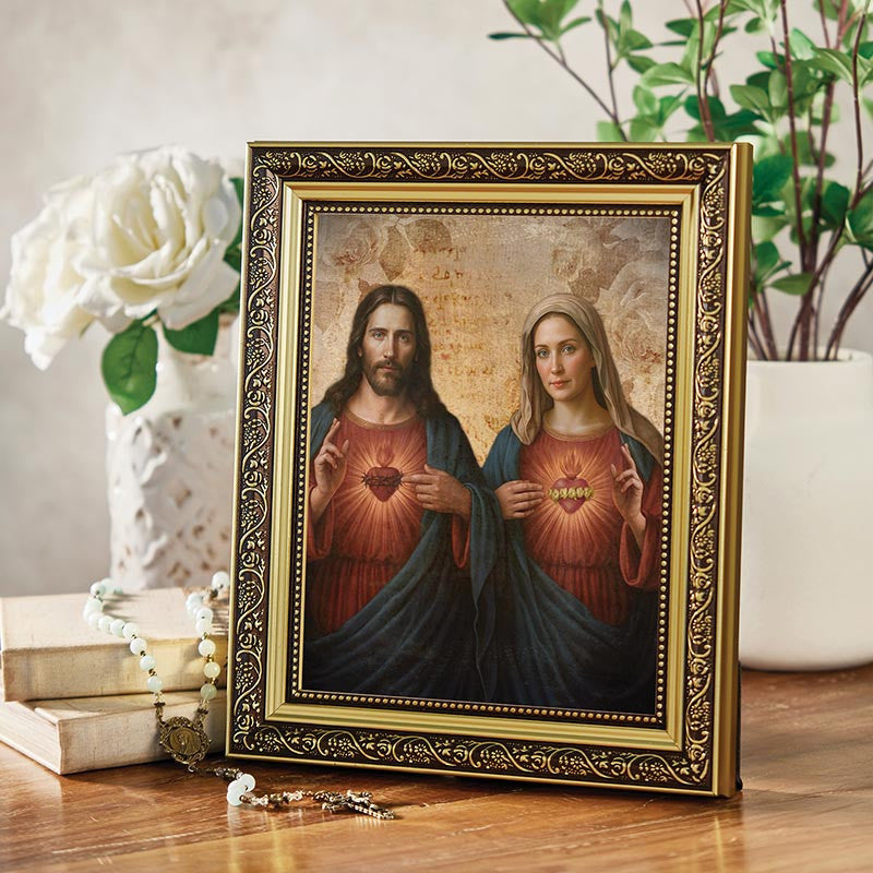 Jeannette Gianola Framed Print - Sacred Hearts - Jesus and Mary
