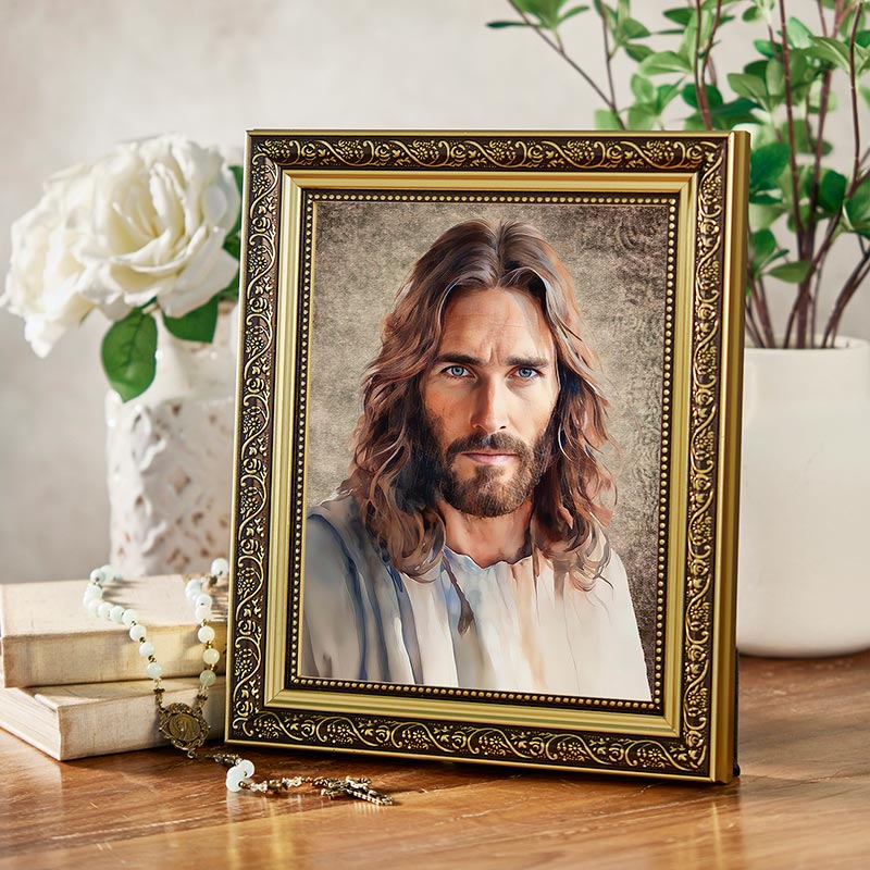Come Follow Me Gold Tone Framed Print by Christian Brands, product view 2