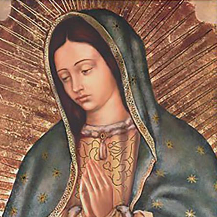 Bust of Our Lady of Guadalupe Gold Tone Framed Print