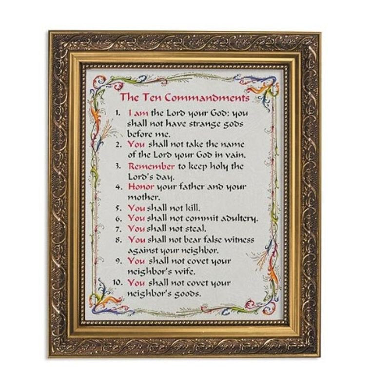 The Ten Commandments Gold Tone Framed Print – CFaithS