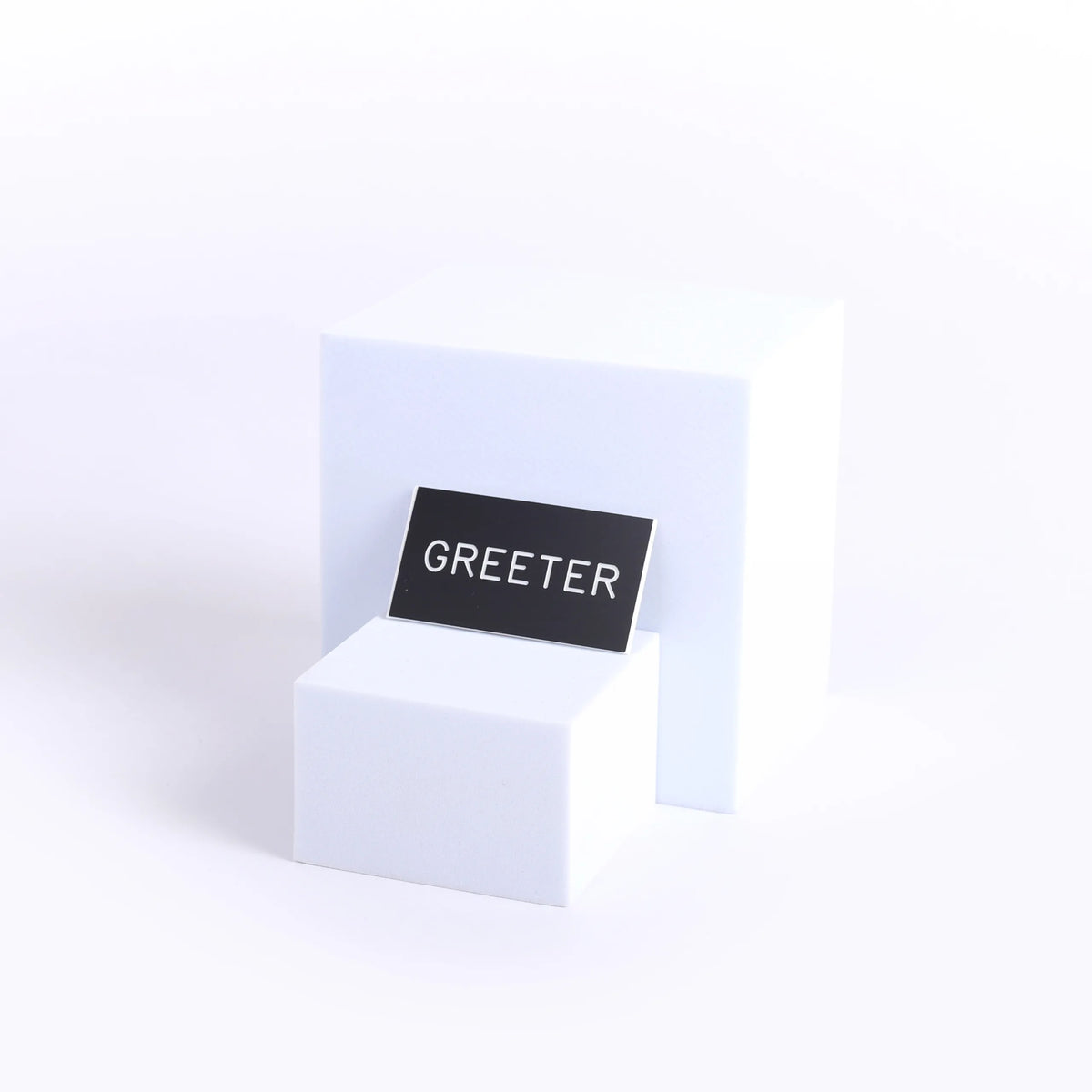 Badge Engraved Greeter Black Magnet by Swanson Christian Products, product view 2