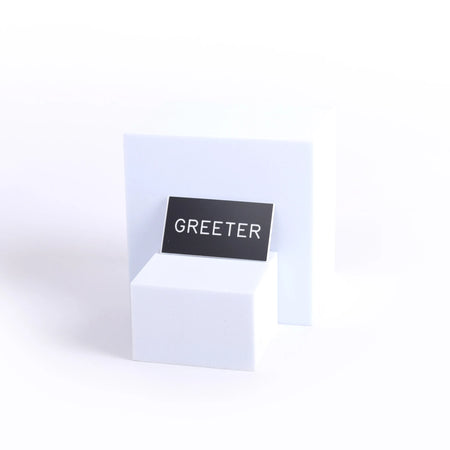 Badge Engraved Greeter Black Magnet by Swanson Christian Products