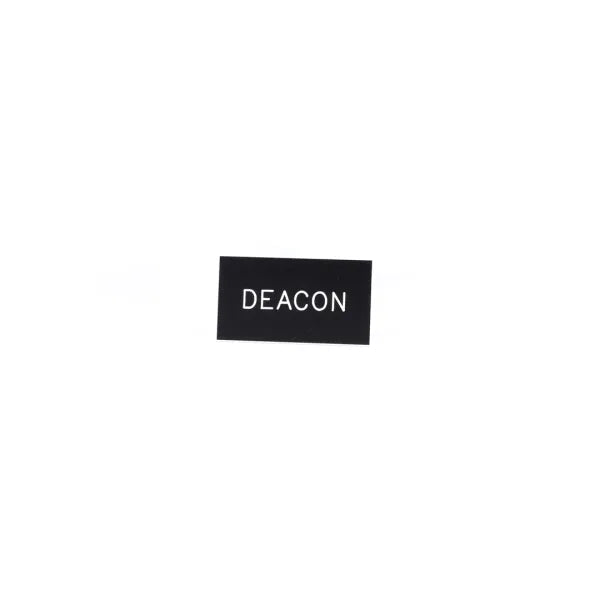 Gold or Black Badge - Engraved Deacon - Choose Fastener Type