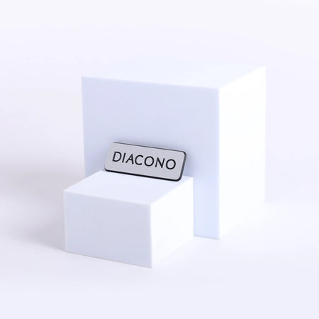 Badge Engraved - Spanish Contemporary Diacono - Silver Magnet by Swanson Christian Products, product view 3