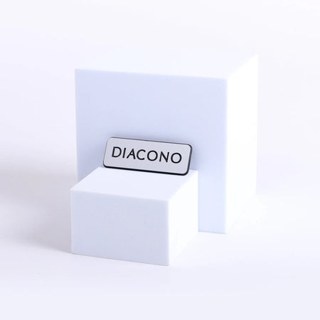 Badge Engraved - Spanish Contemporary Diacono - Silver Magnet by Swanson Christian Products