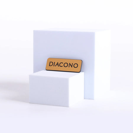 Badge Engraved - Spanish Contemporary Diacono - Gold Magnet by Swanson Christian Products