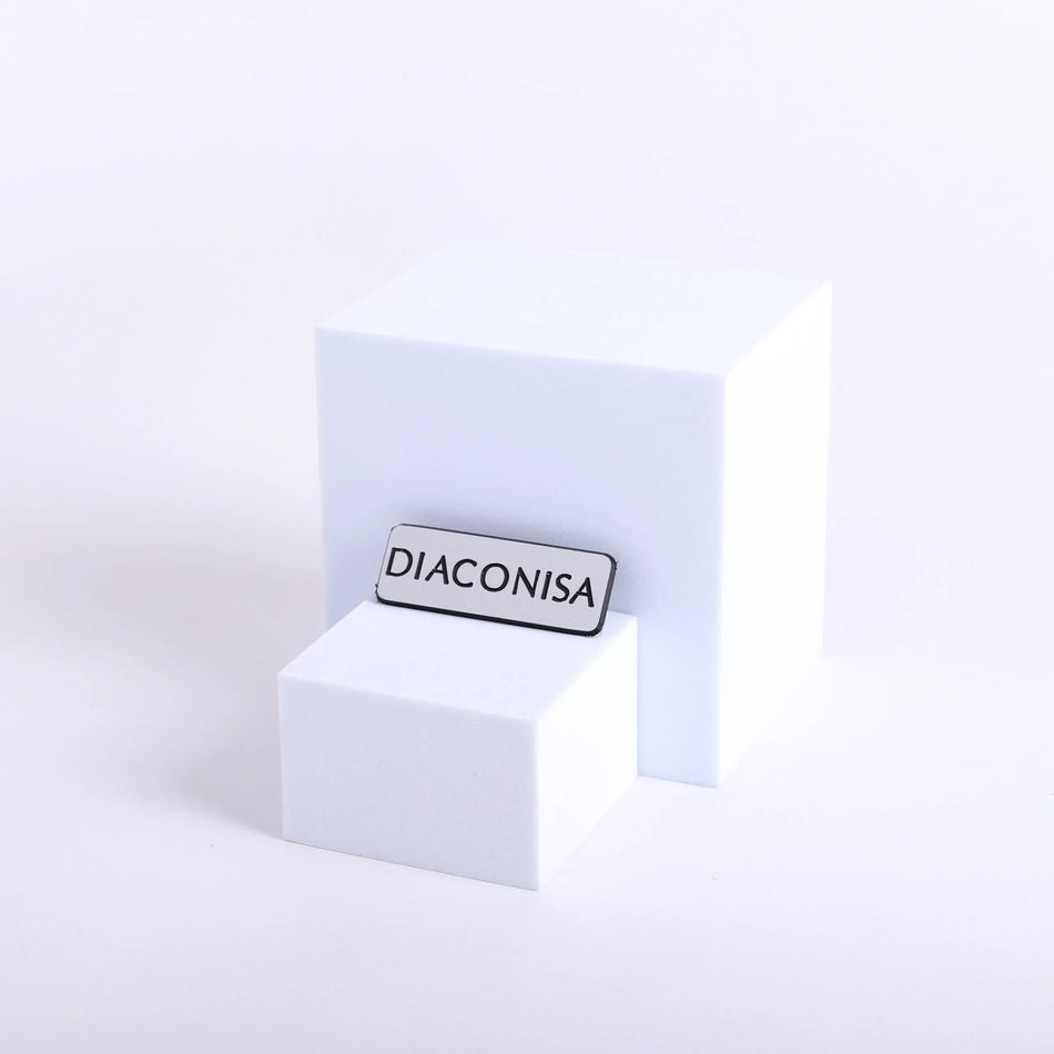 Badge Engraved - Spanish Contemporary Diaconisa - Silver Pin by Swanson Christian Products, product view 2