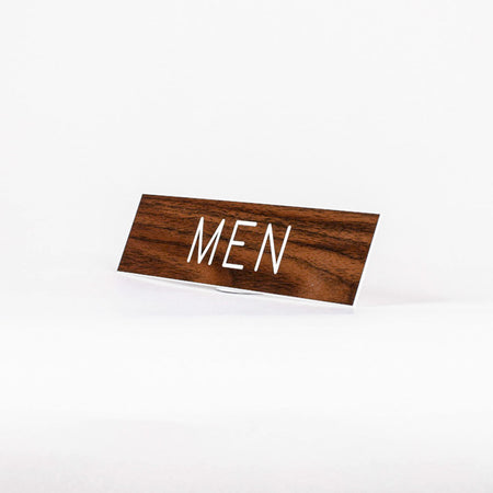 SIGN ENGRAVED MEN ADHESIVE BACK WALNUT
