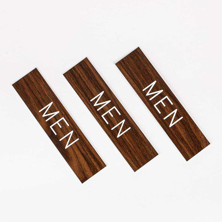 SIGN ENGRAVED MEN ADHESIVE BACK WALNUT