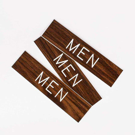SIGN ENGRAVED MEN ADHESIVE BACK WALNUT