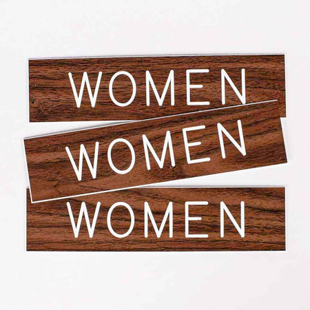 SIGN ENGRAVED WOMEN ADHESIVE BACK WALNUT