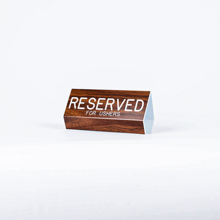 Sign Engraved Pew Reserved For Ushers Walnut 3 X 6 by Swanson Christian Products