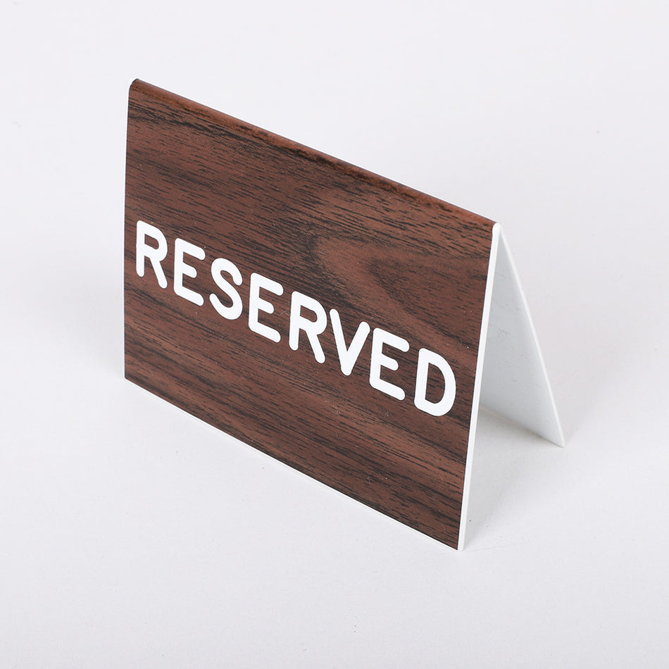 Sign Engraved Table Top Reserved Walnut 3 x 4