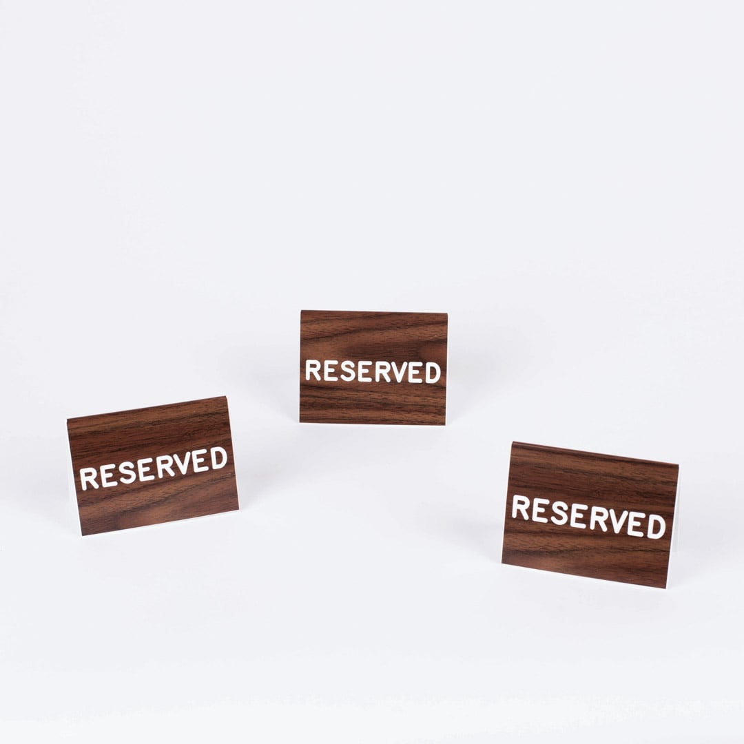 Sign Engraved Table Top Reserved Walnut 3 x 4 by Swanson Christian Products, product view 4