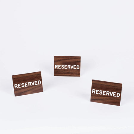 Sign Engraved Table Top Reserved Walnut 3 x 4 by Swanson Christian Products, product view 4