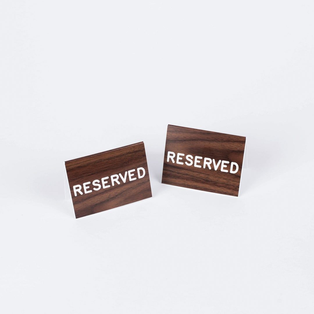 Sign Engraved Table Top Reserved Walnut 3 x 4 by Swanson Christian Products, product view 3