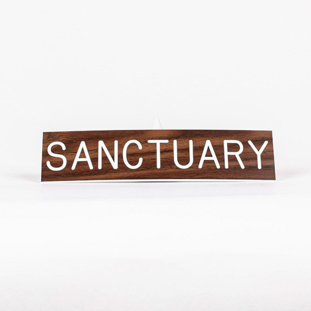 SIGN ENGRAVED SANCTUARY WALNUT