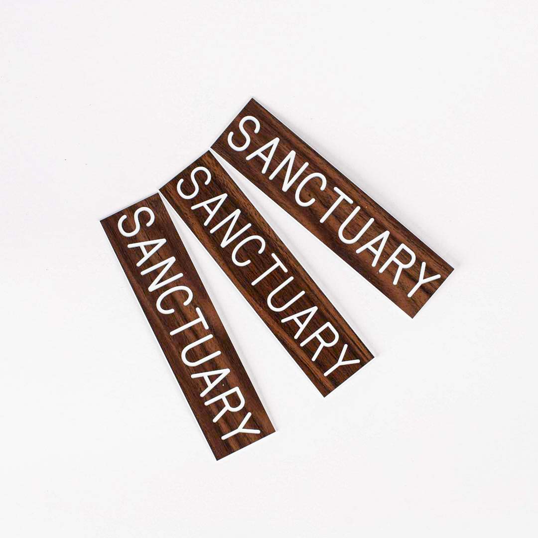 SIGN ENGRAVED SANCTUARY WALNUT