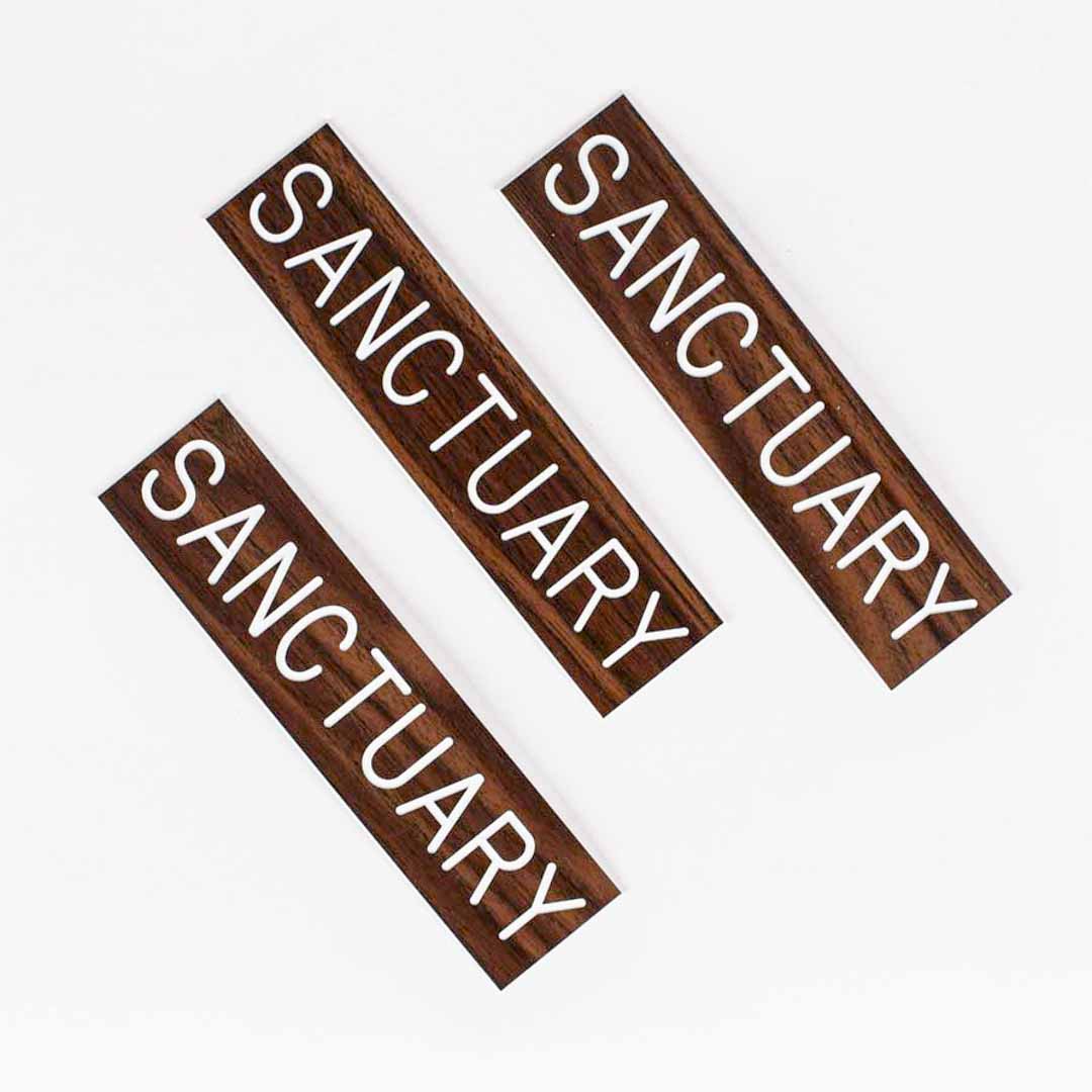 SIGN ENGRAVED SANCTUARY WALNUT
