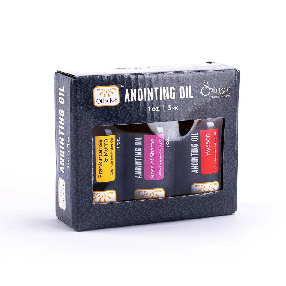 Anointing Oil Best Seller Assortment – 1 oz – 3 Pc (Frankincense & Myrrh, Rose of Sharon, Hyssop)