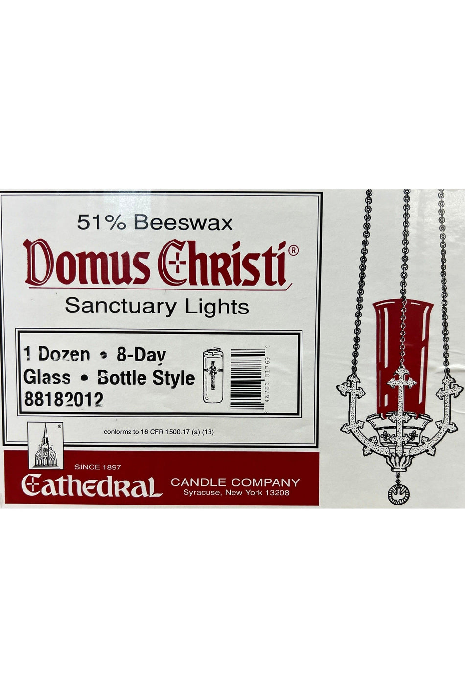 8-Day Glass 51% Beeswax Domus Christi by Anchor Christian Distributors, product view 2