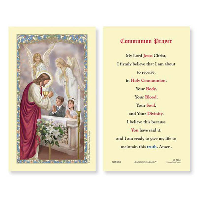 First Communion Laminated Holy Card - 25/pk