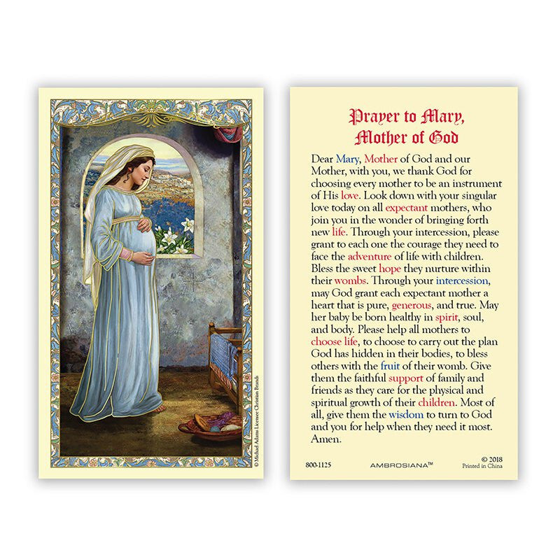 Laminated Holy Card: Mary, Mother of God - 25/pk