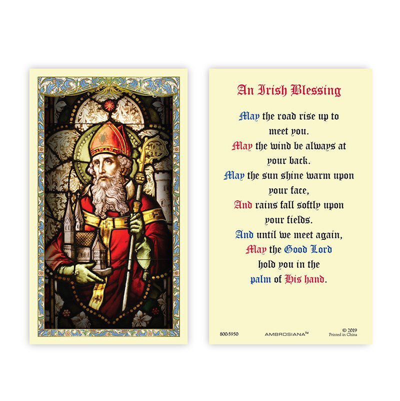 Saint Patrick Laminated Holy Card - 25/pk (800-5950)