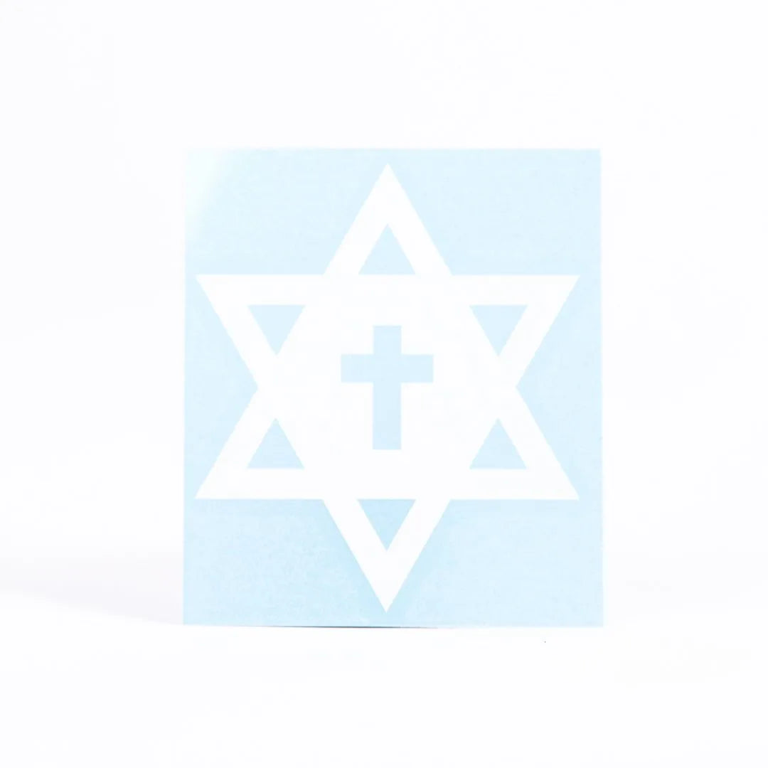 DECAL VINYL STAR OF DAVID CROSS