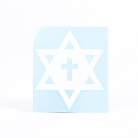 DECAL VINYL STAR OF DAVID CROSS