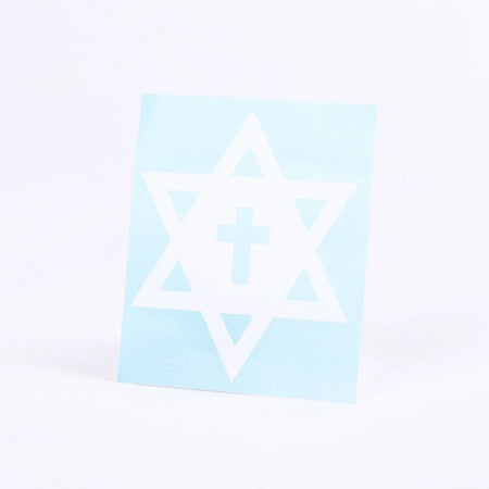 DECAL VINYL STAR OF DAVID CROSS