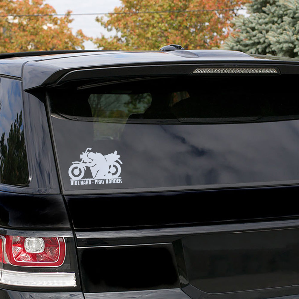 DECAL VINYL RIDE HARD - PRAY HARDER