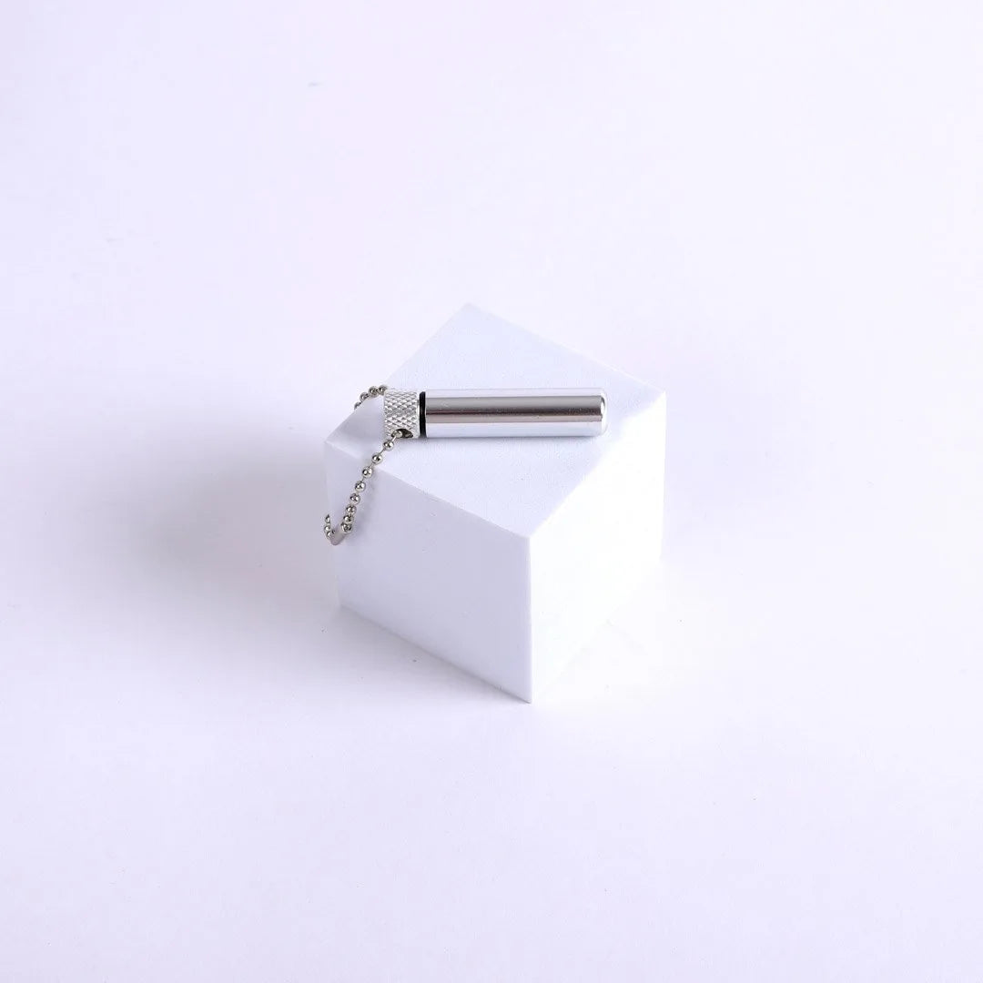 OIL VIAL KEYCHAIN SILVER 1 3/4 INCH PK6