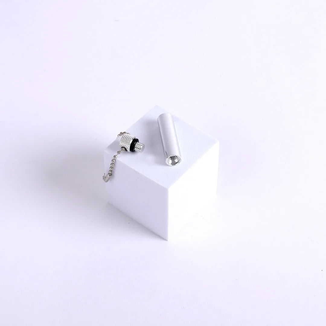 OIL VIAL KEYCHAIN SILVER 1 3/4 INCH PK6