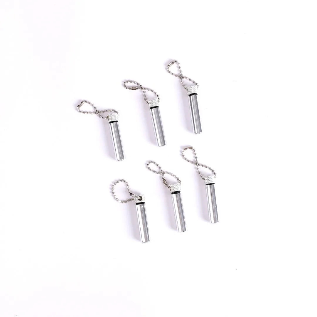 OIL VIAL KEYCHAIN SILVER 1 3/4 INCH PK6