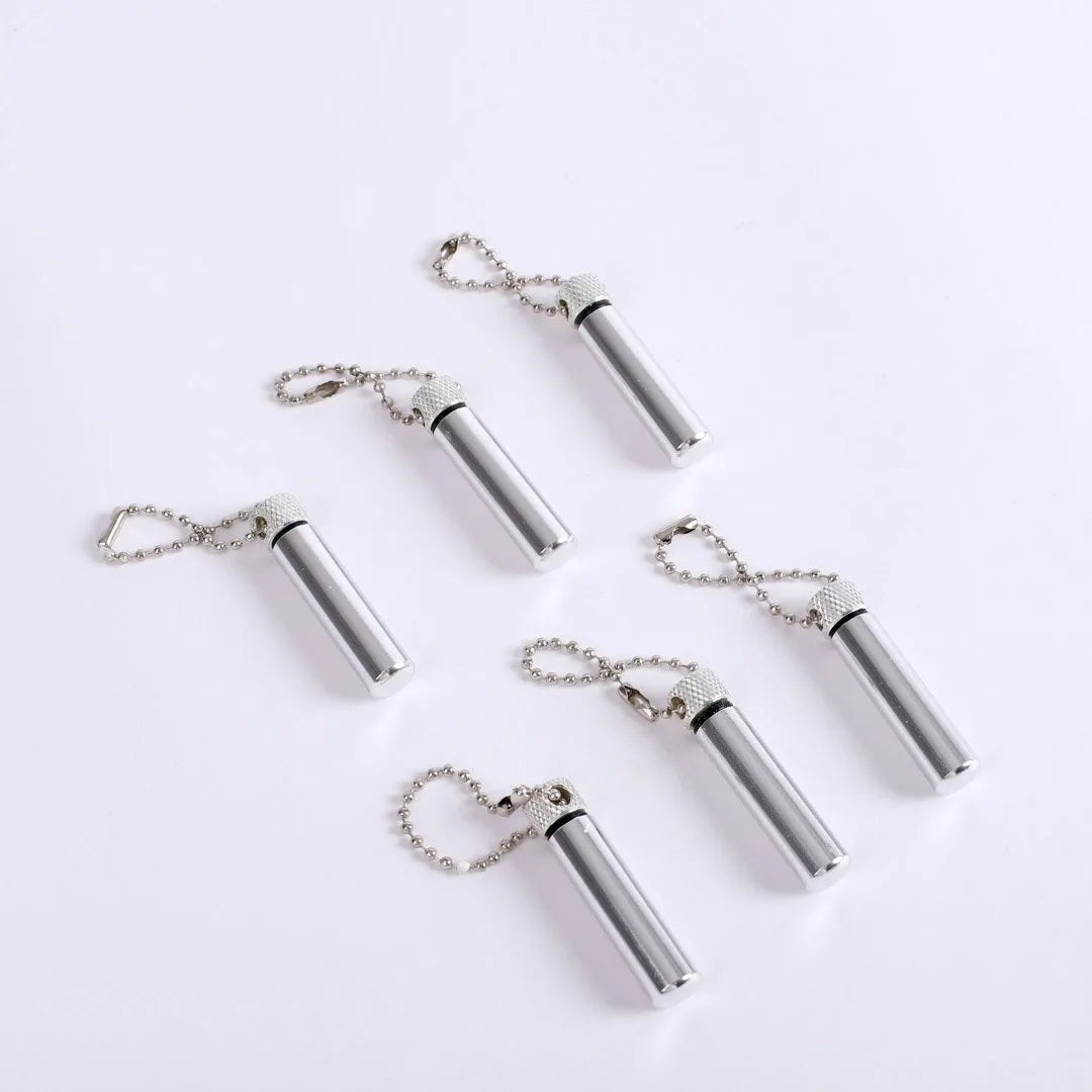 OIL VIAL KEYCHAIN SILVER 1 3/4 INCH PK6